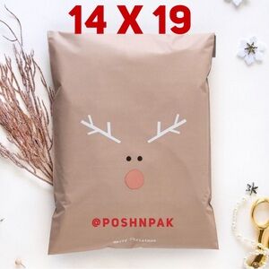 4 SETS LEFT🦌10 Brown Rudolph Poly Mailers 14.5 x 19 x 4 inch Gusset style
